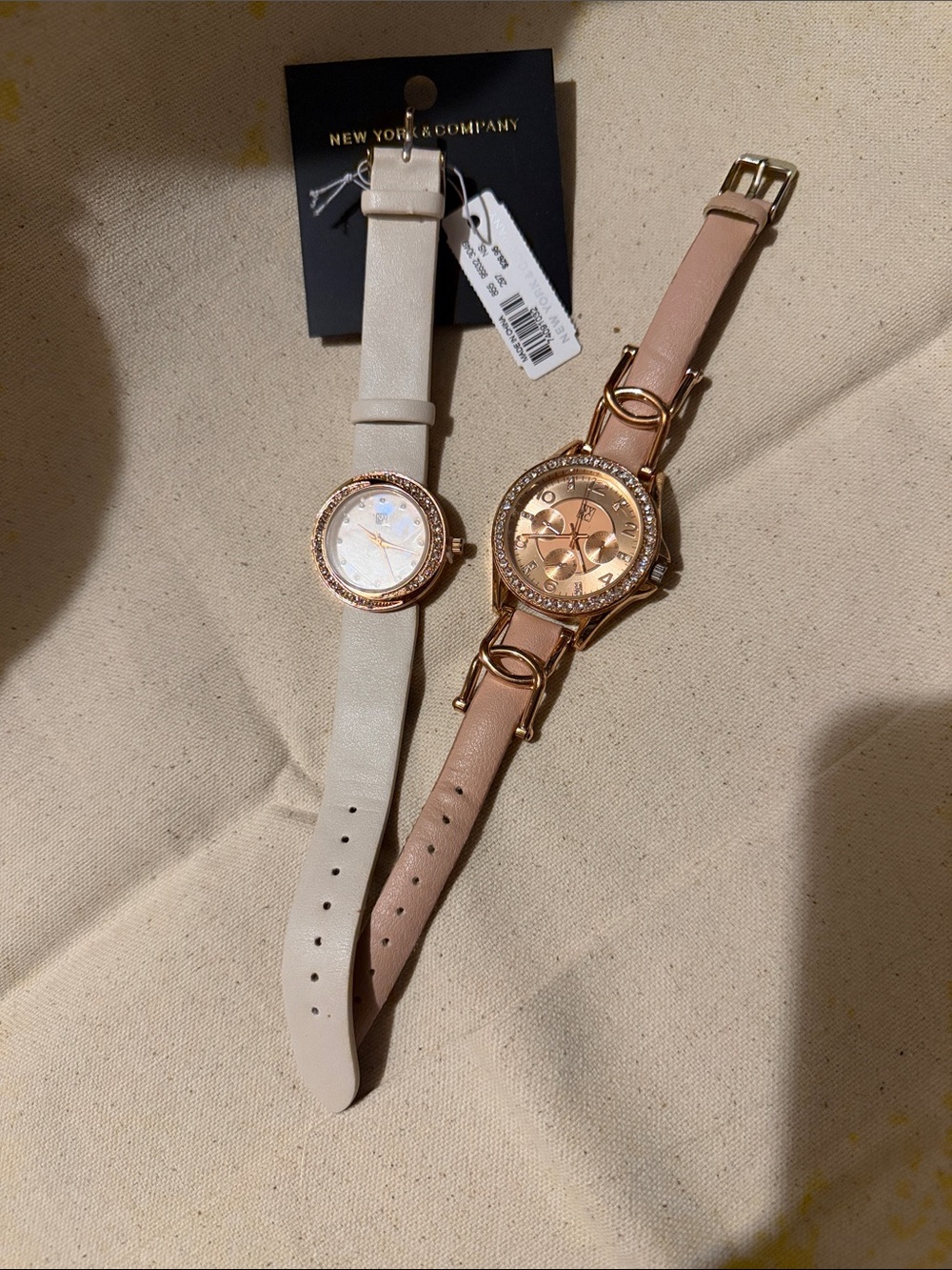 New York & Company Rose Gold and Cream Women's Fashion Watch Set